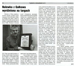Borówkowe Pola wyróżnienie w konkursie